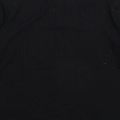 Brand and care label for H&M women’s black jumper, size M