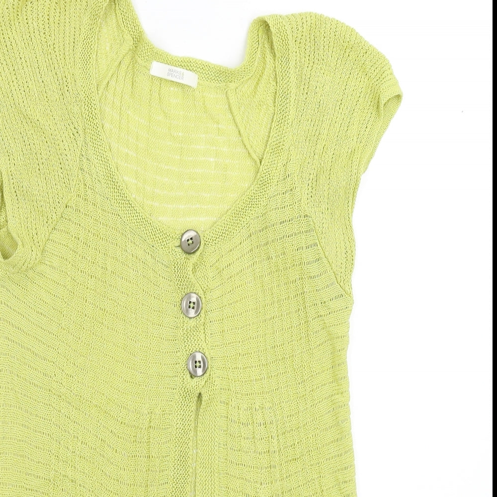 Marks and Spencer Womens Green   Cardigan Jumper Size 10