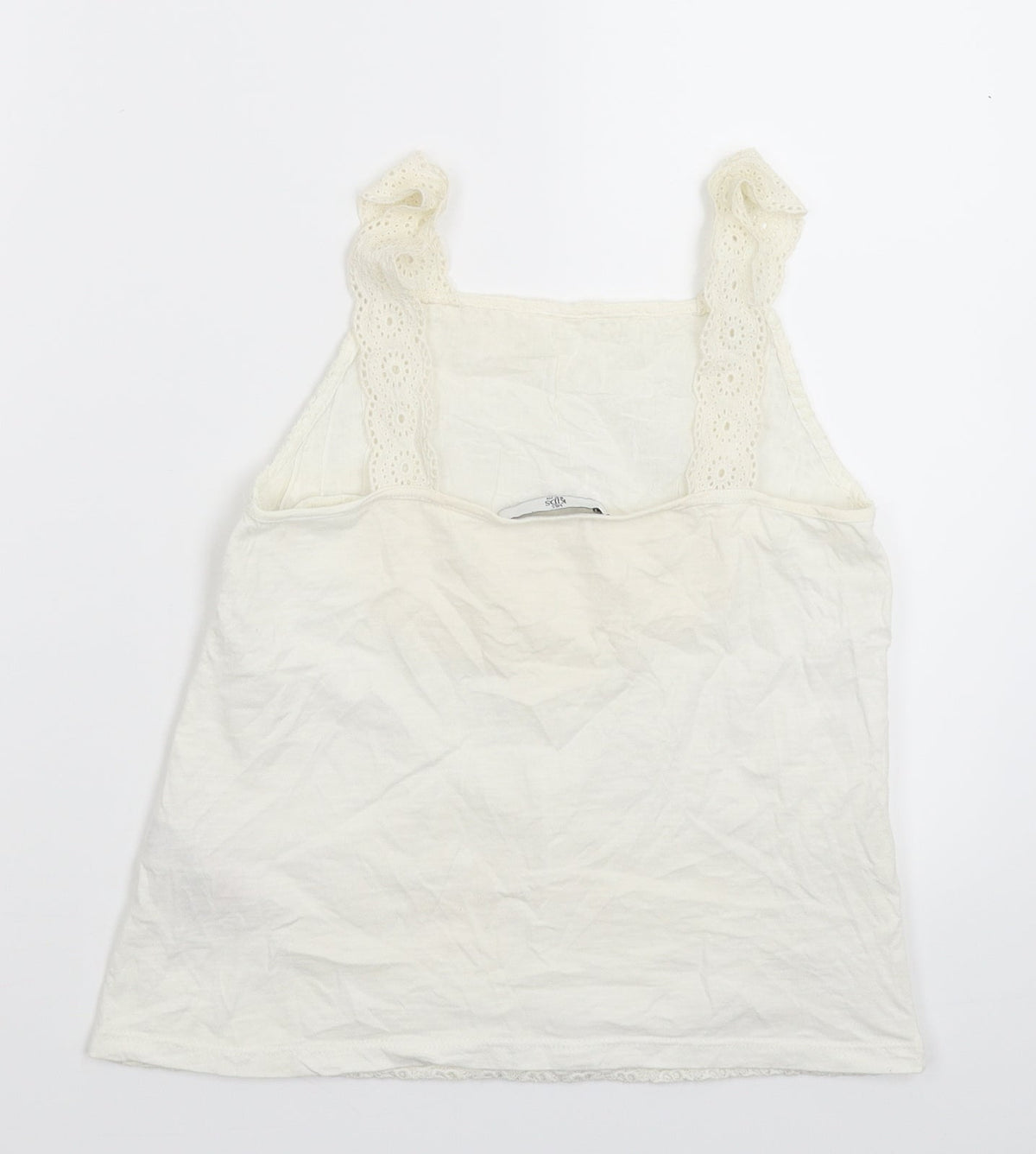 Back view of Marks & Spencer girls’ white basic tank, size 10-11, years