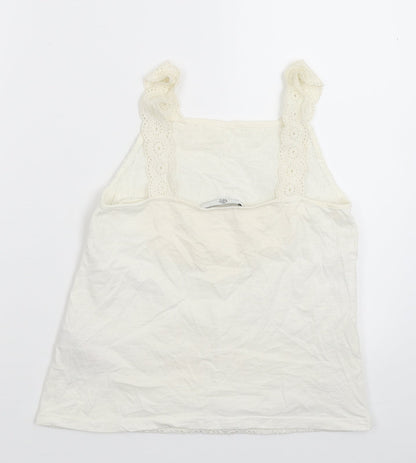 Back view of Marks & Spencer girls’ white basic tank, size 10-11, years