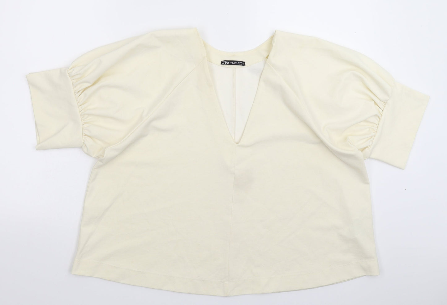 Womens UK Size S Zara White Basic T-Shirt