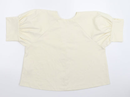 Womens UK Size S Zara White Basic T-Shirt
