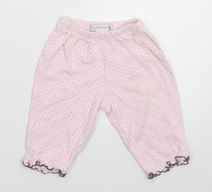 Puddles n Bubbles Girls Pink Spotted  Sweatpants Trousers Size 6-9 Months