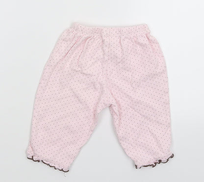 Puddles n Bubbles Girls Pink Spotted  Sweatpants Trousers Size 6-9 Months