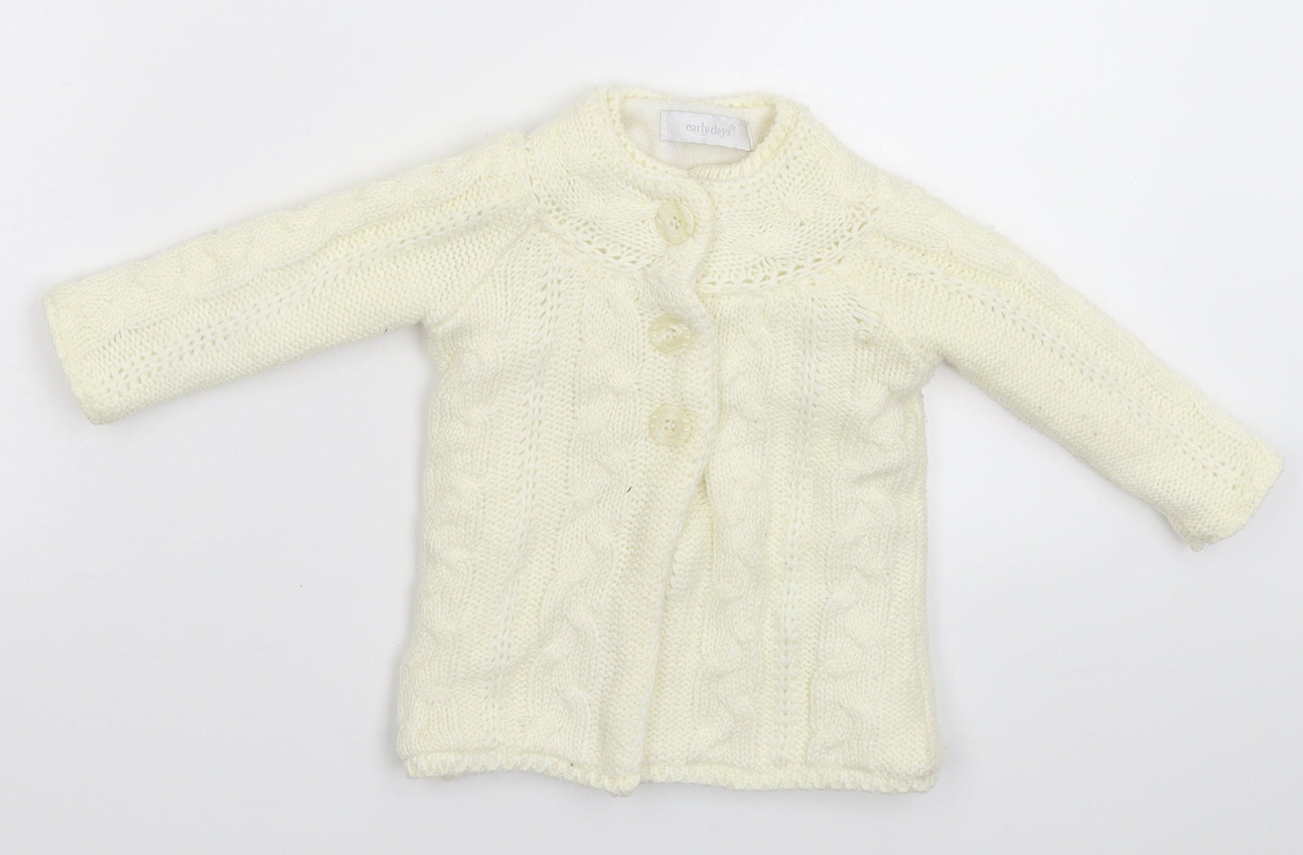 Earlydays Baby White  Knit Jacket Coatigan Size 6-9 Months