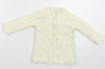 Earlydays Baby White  Knit Jacket Coatigan Size 6-9 Months