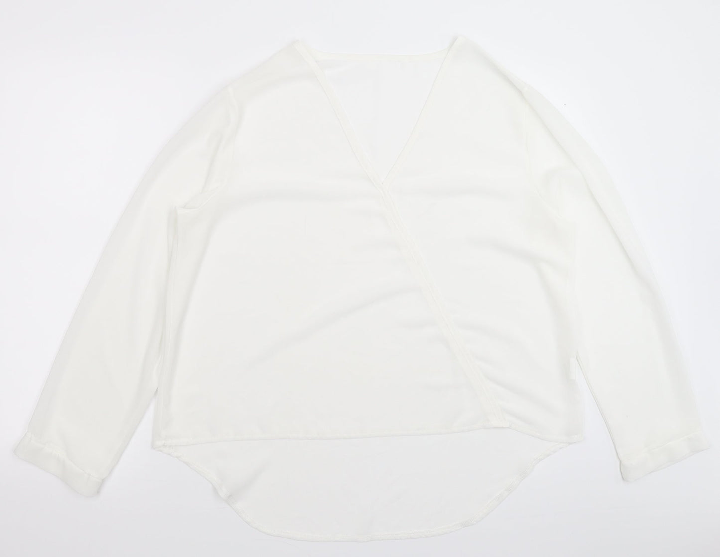 Womens UK Size 4XL Preworn White Basic Blouse