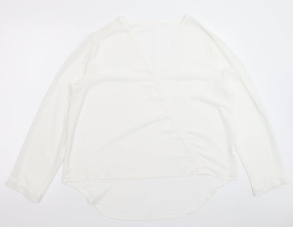 Womens UK Size 4XL Preworn White Basic Blouse