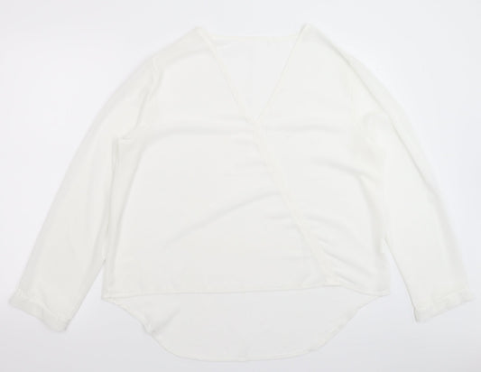 Womens UK Size 4XL Preworn White Basic Blouse