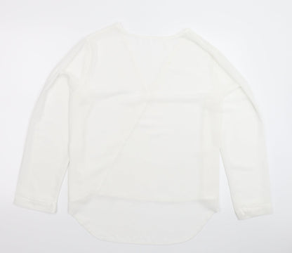 Womens UK Size 4XL Preworn White Basic Blouse
