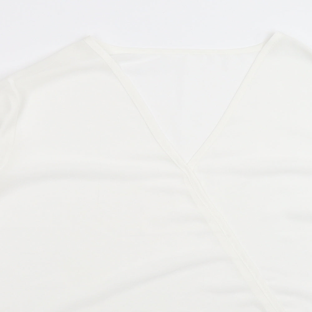 Womens UK Size 4XL Preworn White Basic Blouse