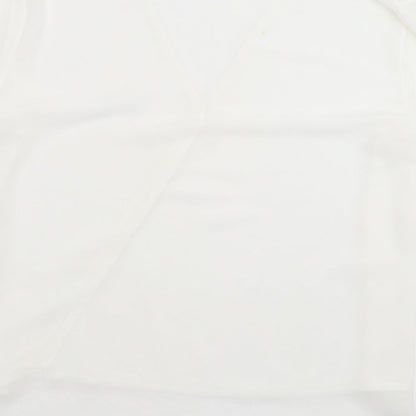 Womens UK Size 4XL Preworn White Basic Blouse