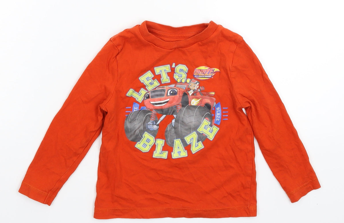 Additional front view of George boys’ orange basic t-shirt, size 18-24, months