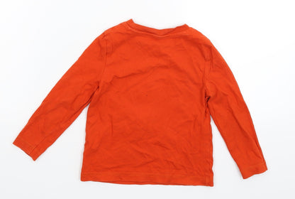 Back view of George boys’ orange basic t-shirt, size 18-24, months