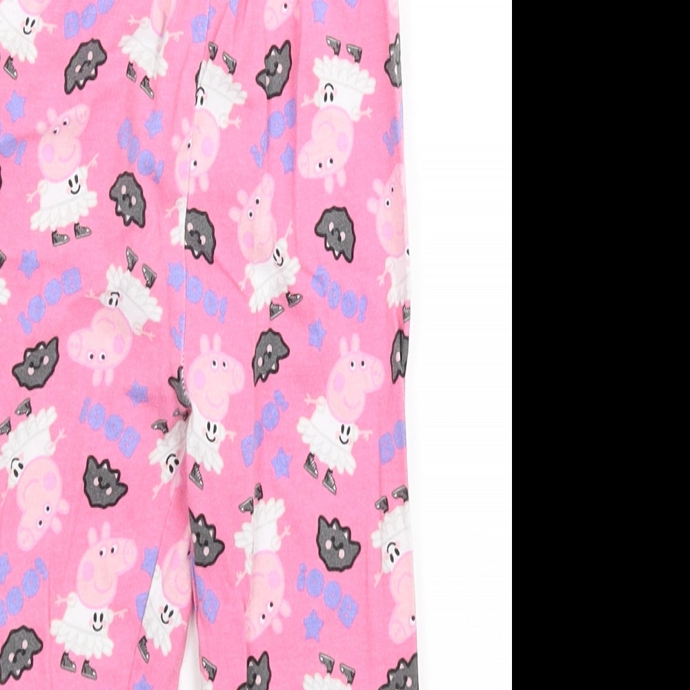 Close-up detail of Tu girls’ pink solid cami pyjama pants, size 3-4, years