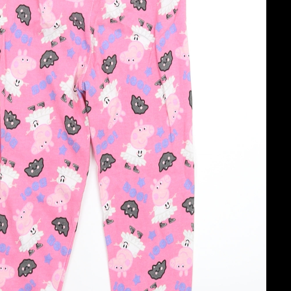 Brand and care label for Tu girls’ pink solid cami pyjama pants, size 3-4, years