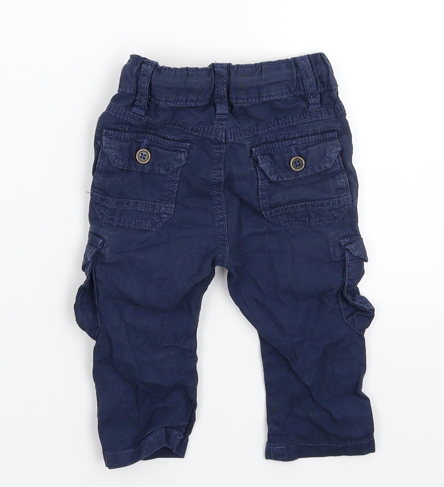 Marks and Spencer Baby Blue   Cargo Trousers Size 6-9 Months