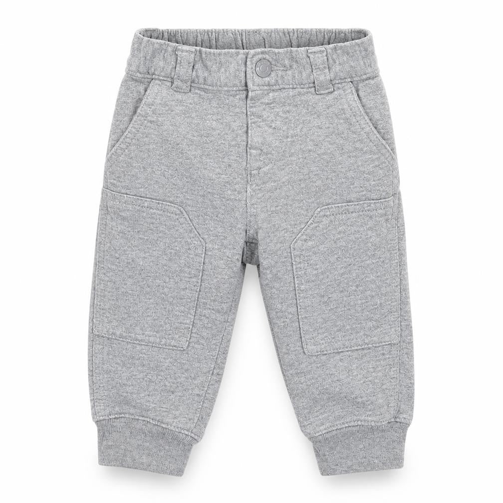 Front view of Gap boys’ grey jogger trousers, size 12-18, months