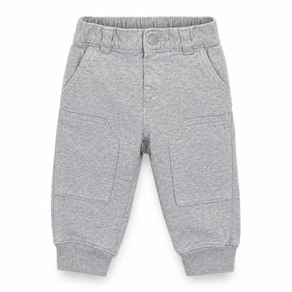 Front view of Gap boys’ grey jogger trousers, size 12-18, months