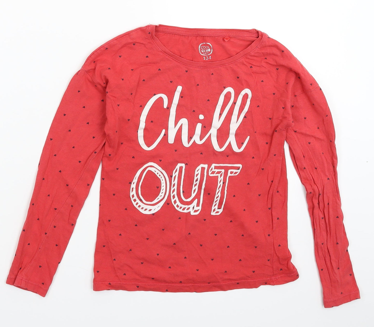 Cool Club Girls Red   Basic T-Shirt Size 9-10 Years