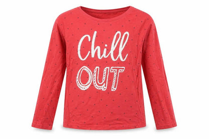 Front view of Cool Club girls’ red basic t-shirt, size 9-10, years