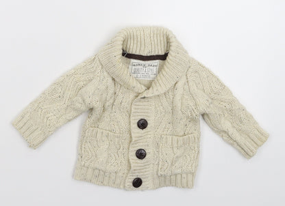 Earlydays Baby White  Knit Cardigan Jumper Size 0-3 Months