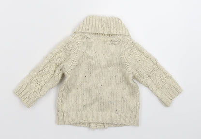 Earlydays Baby White  Knit Cardigan Jumper Size 0-3 Months