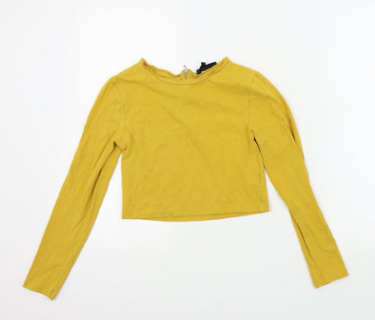 Womens UK Size XS BIK BOK Yellow Basic T-Shirt