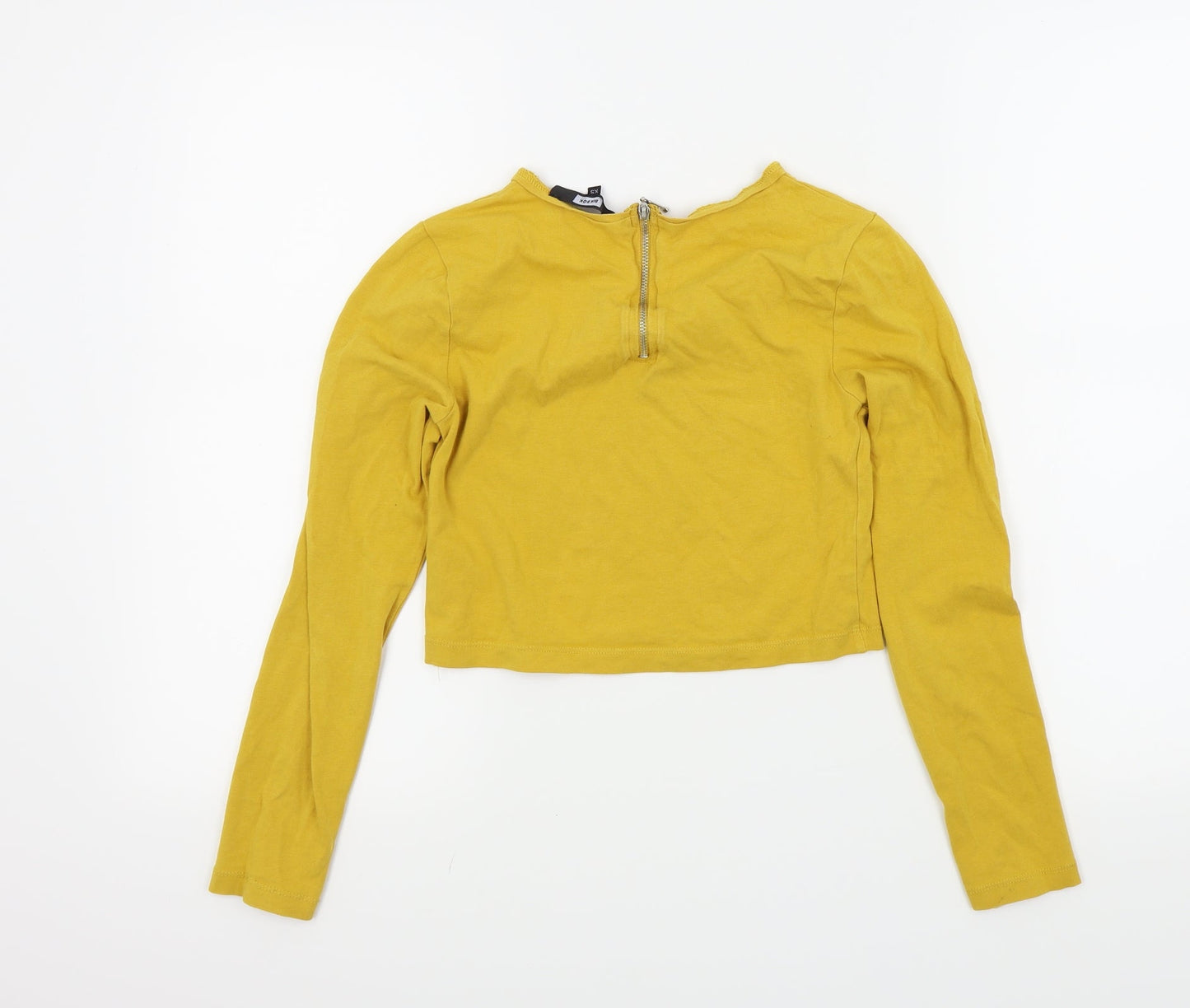 Womens UK Size XS BIK BOK Yellow Basic T-Shirt