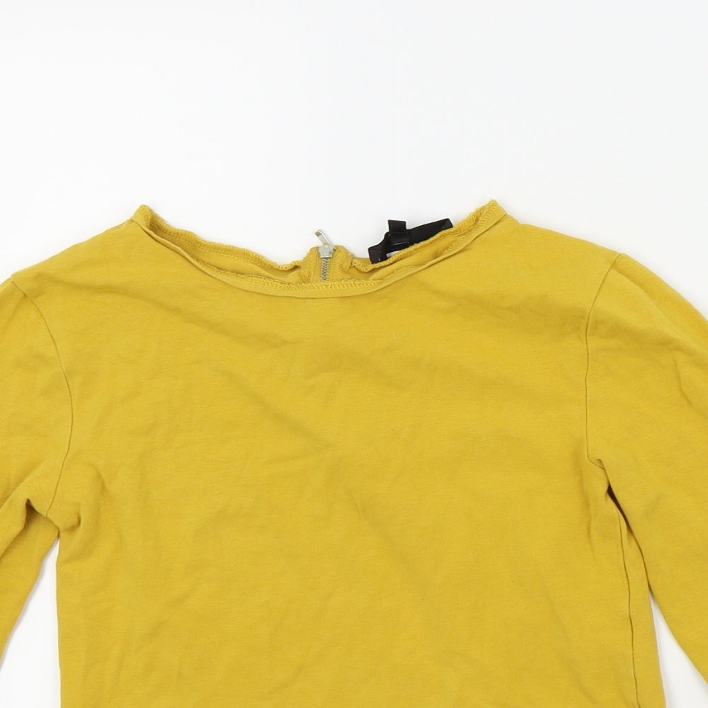 Womens UK Size XS BIK BOK Yellow Basic T-Shirt