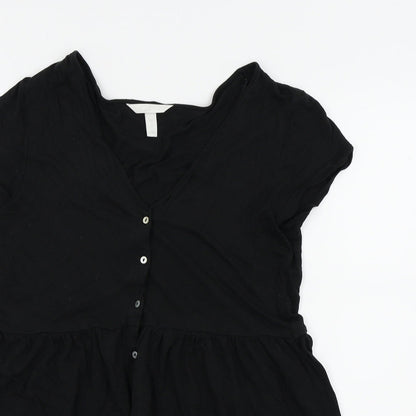 H&M Womens Black Colourblock  Fit & Flare  Size S
