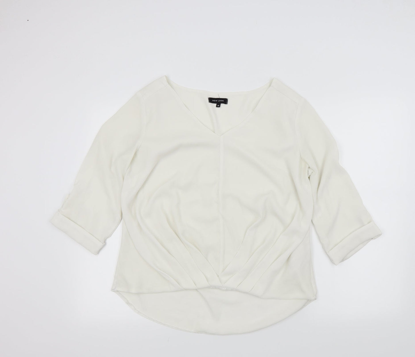 Womens UK Size 12 New Look White Basic Blouse