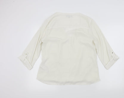 Womens UK Size 12 New Look White Basic Blouse