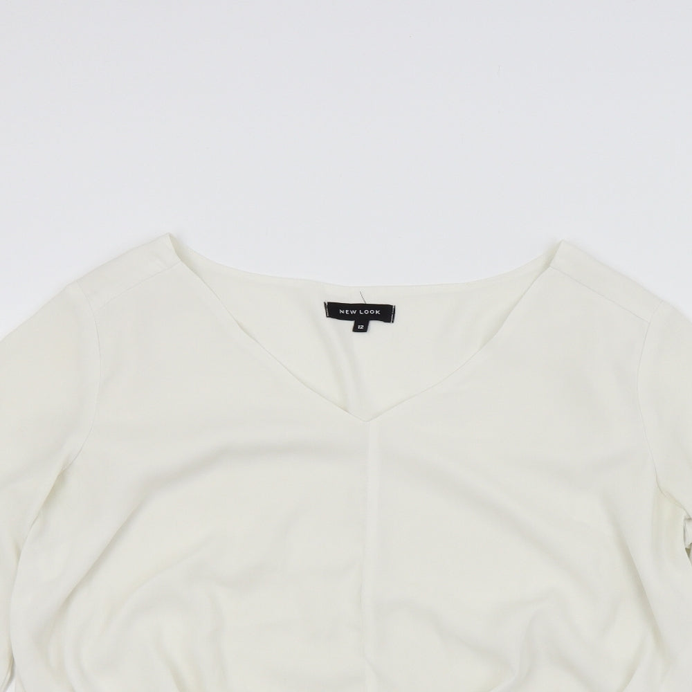Womens UK Size 12 New Look White Basic Blouse