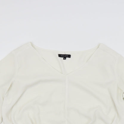 Womens UK Size 12 New Look White Basic Blouse