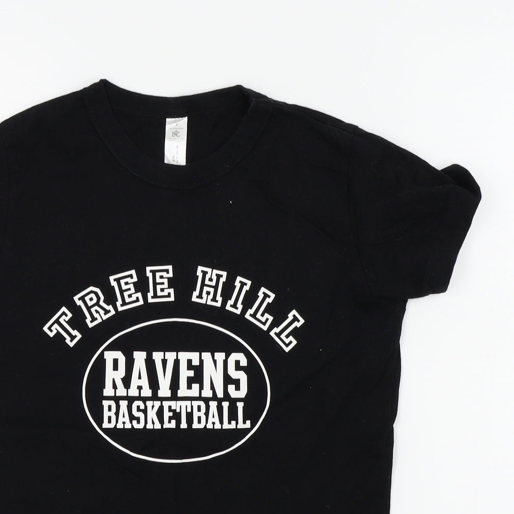 B&C Womens Black Colourblock  Basic T-Shirt Size S