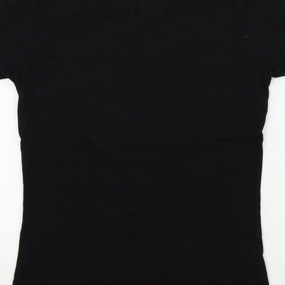 B&C Womens Black Colourblock  Basic T-Shirt Size S