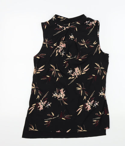 F&F Womens Black Floral  Basic Blouse Size 6