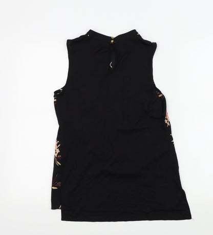 F&F Womens Black Floral  Basic Blouse Size 6