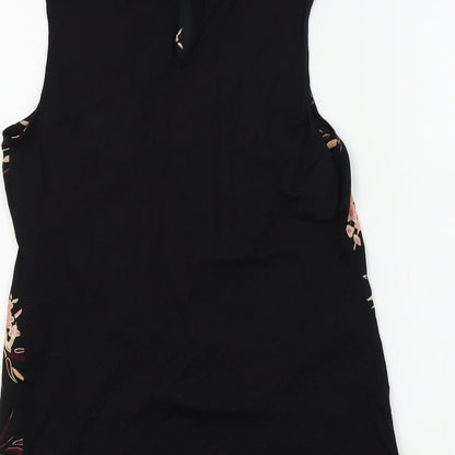 F&F Womens Black Floral  Basic Blouse Size 6