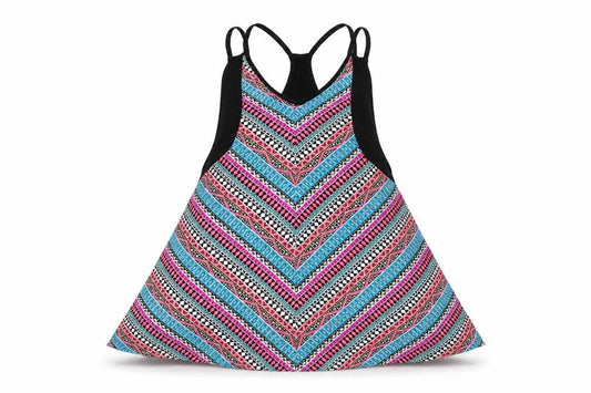 ocean club Girls Multicoloured Geometric  Fit & Flare  Size 6-7 Years