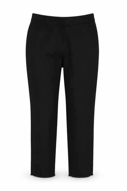 Front view of F&F women’s black houndstooth trousers, size UK 10, 26-inch leg