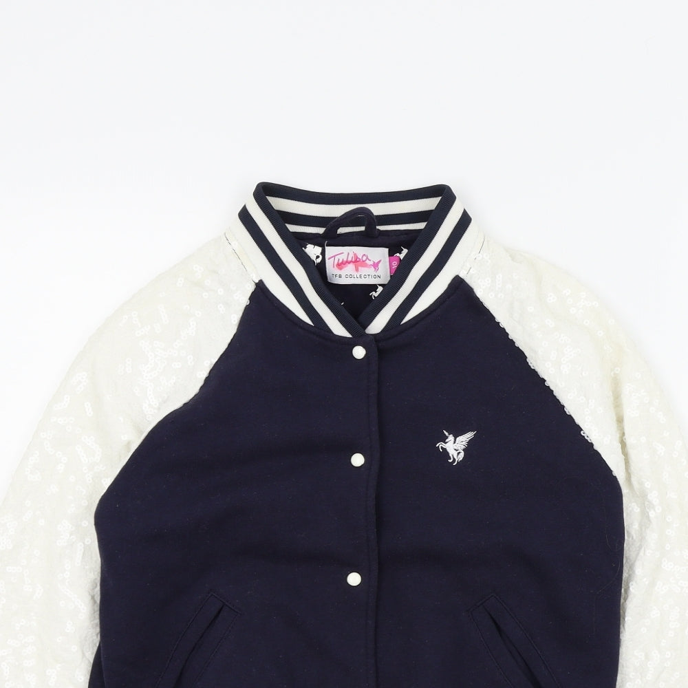tulisa Girls Blue Colourblock  Basic Jacket Jacket