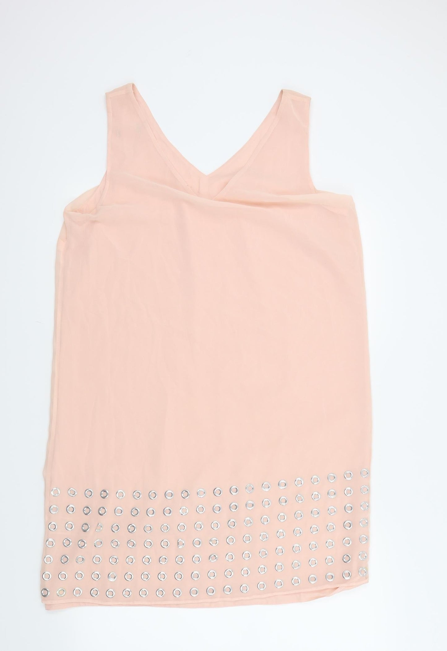 Preworn Womens Pink Houndstooth  A-Line  Size 16