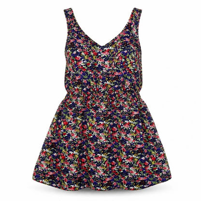 Front view of I Love H81 women’s multicoloured floral basic blouse, size UK 10