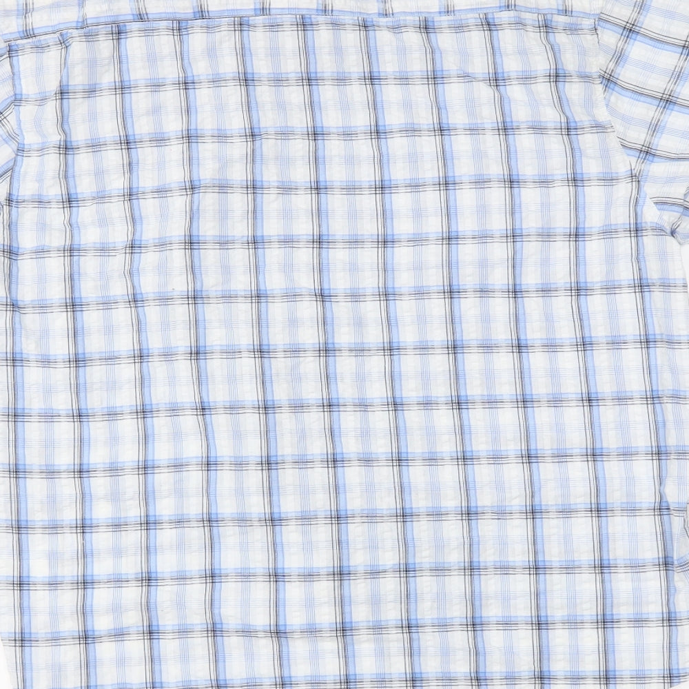 Mens UK Size L Easy Blue  Button-Up Short Sleeve Casual Shirt