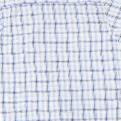 Mens UK Size L Easy Blue  Button-Up Short Sleeve Casual Shirt
