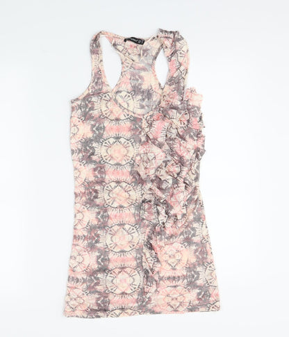 Atmosphere Womens Pink Animal Print  Basic Polo Size 10