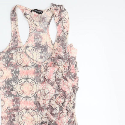 Atmosphere Womens Pink Animal Print  Basic Polo Size 10