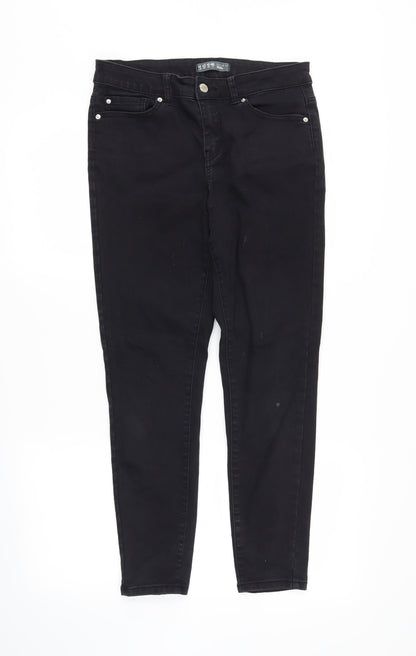 DenimCo Womens Black  Denim Skinny Jeans Size 14 L26 in